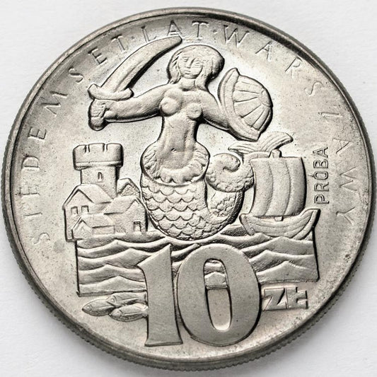 10 zł 1965 r. PRÓBA MN Siedemset lat Warszawy, dziesięć złotych