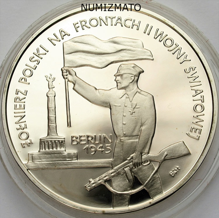 10 zł 1995 r. - Berlin 1945 - Żołnierz Polski na frontach II Wojny Światowej