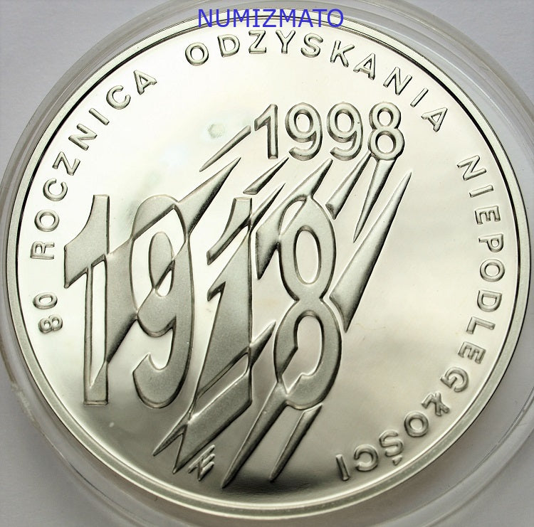 10 zł 1998 r. - 80. rocznica odzyskania przez Polskę niepodległości - niepodległość