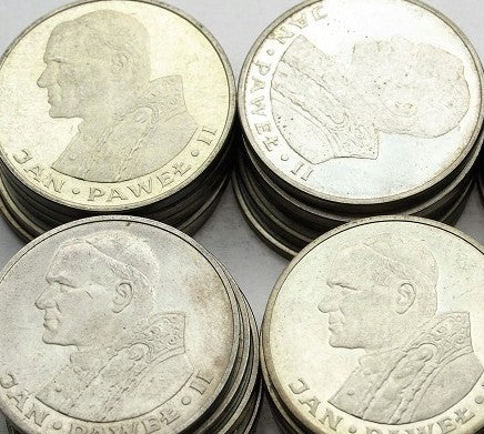 10 x 1000 zł 1982-83 Jan Paweł II zestaw SREBRO B inwestycja Monety bulionowe