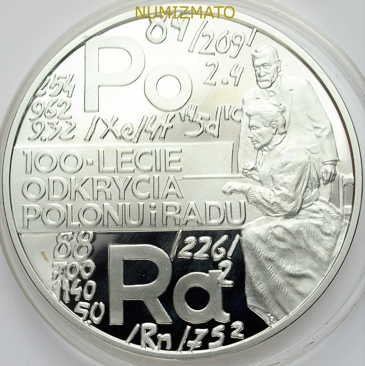 20 zł 1998 r. - 100-lecie odkrycia polonu i radu