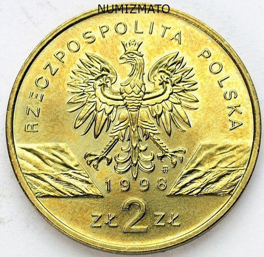 2 zł 1998 r. - Ropucha Paskówka (Bufo calamita) - Zwierzęta Świata, dwa złote NG