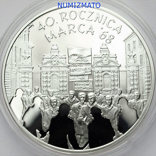 10 zł 2008 r. - 40 Rocznica Marca 68 r. - marzec 1968