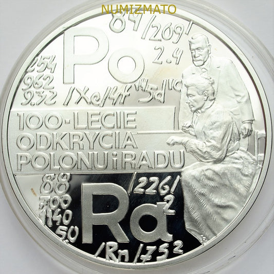 20 zł 1998 r. - 100-lecie odkrycia polonu i radu