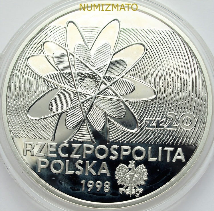 20 zł 1998 r. - 100-lecie odkrycia polonu i radu
