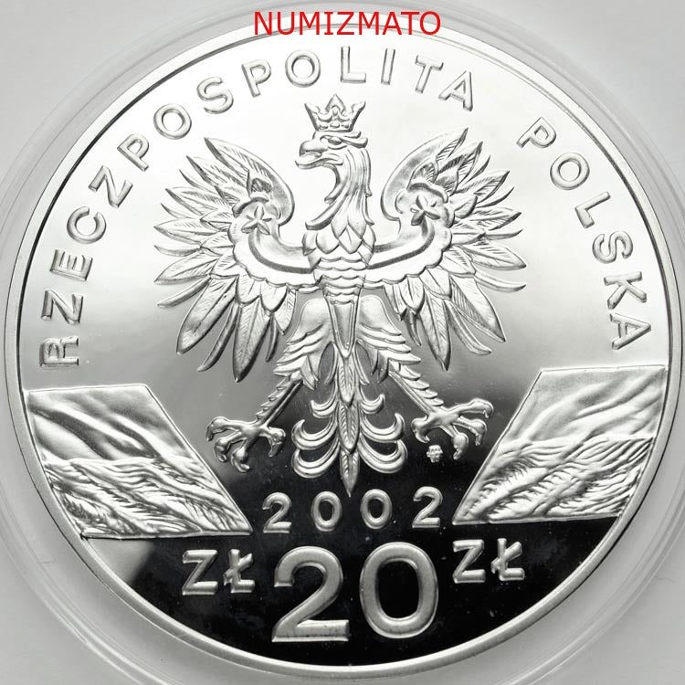 20 zł 2002 r. - Żółw błotny (Emys orbicularis) - Zwierzęta Świata