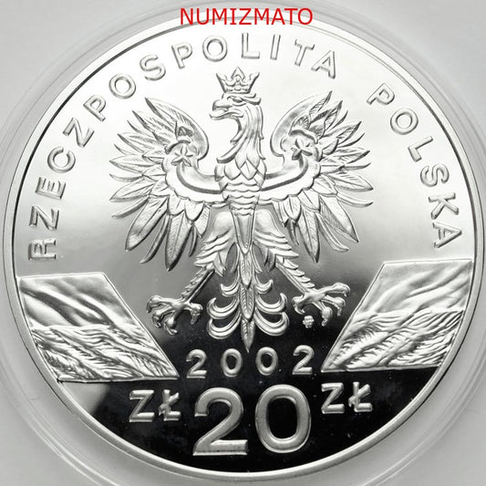 20 zł 2002 r. - Żółw błotny (Emys orbicularis) - Zwierzęta Świata