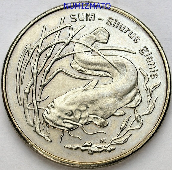 2 zł 1995 r. - Sum (Silurus glanis) - Zwierzęta Świata, dwa złote MN