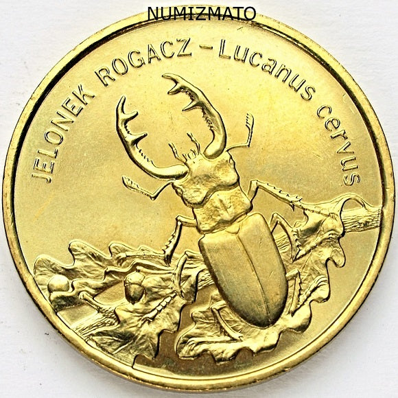 2 zl 1997 r. - Jelonek Rogacz (Lucanus cervus) - Zwierzęta Świata, dwa złote NG