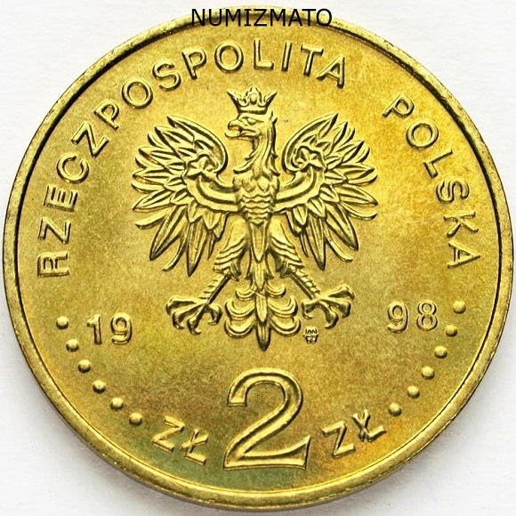 2 zł 1998 r. - Zygmunt III Waza - Poczet królów i książąt polskich, dwa złote NG