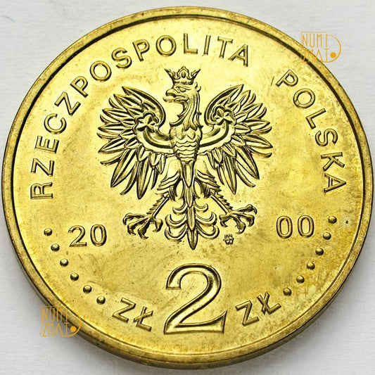2 zł 2000 r. - Gniezno - 1000-lecie zjazdu w Gnieźnie, dwa złote NG