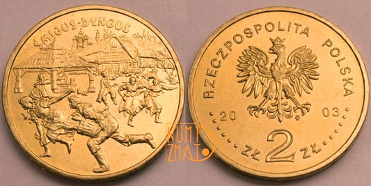 2 zł 2003 r. - Śmigus-dyngus - Polski rok obrzędowy, dwa złote NG