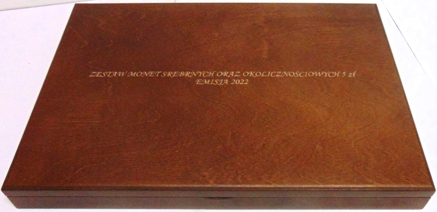 Kaseta DE LUXE AG 2022 + 5 zł 2022 - na monety srebrne i 5 zł 2022 r.