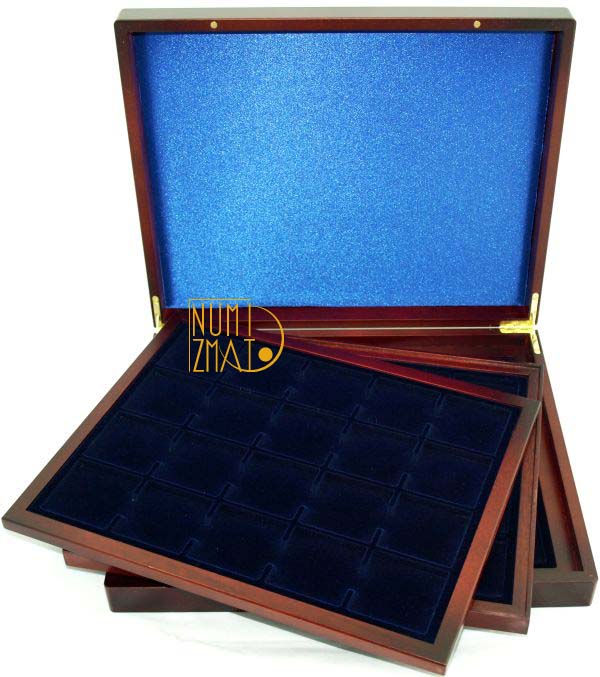 Potrójna kaseta na monety w holderach, kapslach Quadrum - Leuchtturm