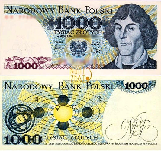 Banknot 1000 zł 1982 SERIA GR, KOPERNIK tysiąc złotych UNC